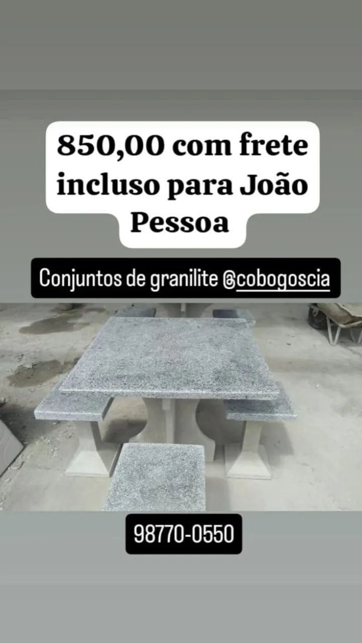 Mesa e bancos dd granilite pigmentado e resinado  - Foto 2