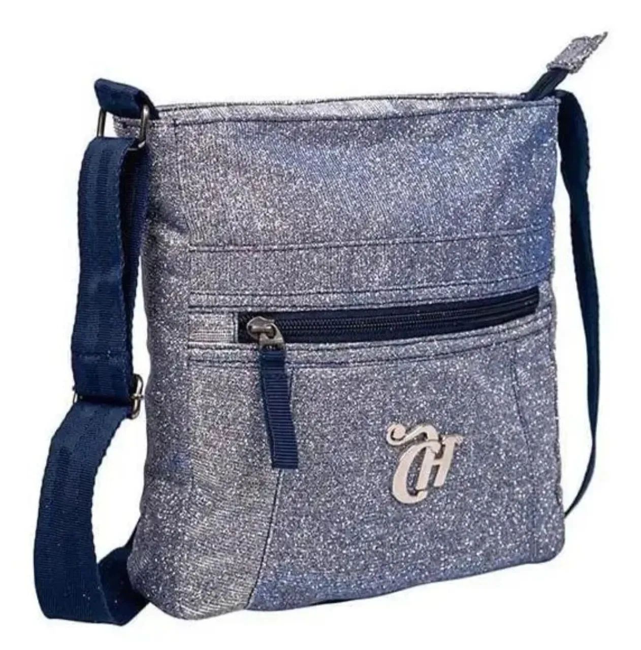 Bolsa Transversal sestini Capricho glitter azul