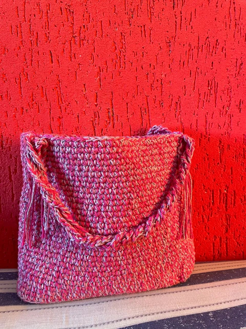 Bolsa aurora de crochê 
