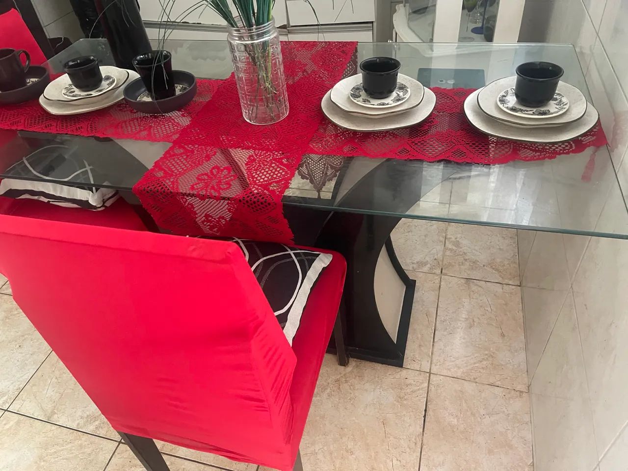 Vendo base de mesa com 6 lugares mesa de vidro *53 - Foto 2
