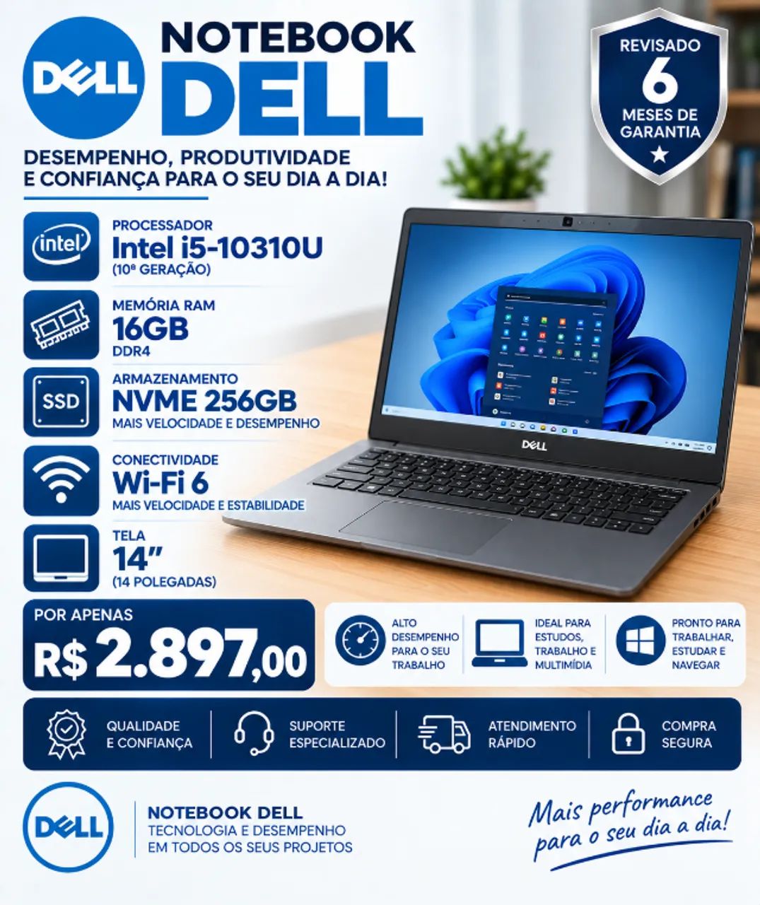 NOTEBOOK DELL INTEL i5 16GB RAM NVME 256GB - Foto 2