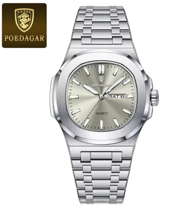 Relógio de pulso Poedagar 853 Silver Gun Grey com pulseira em aço - Foto 2