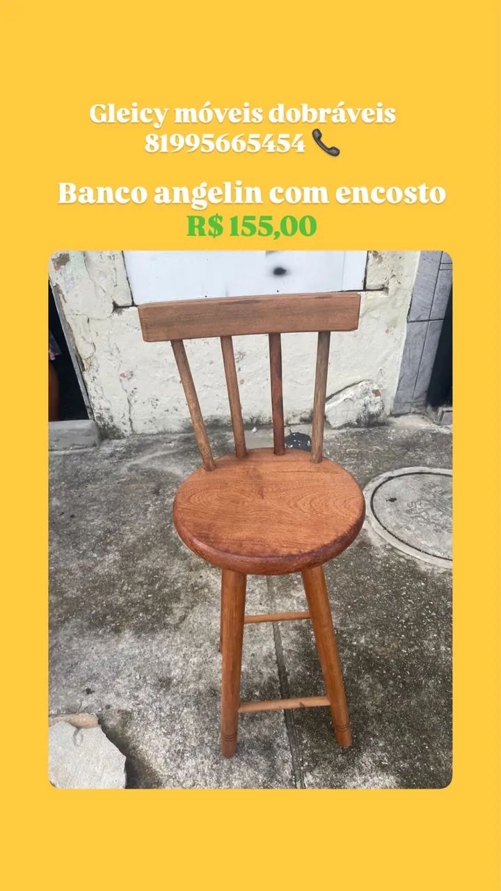 Banco angelin com encosto 155,00 cada - Foto 2