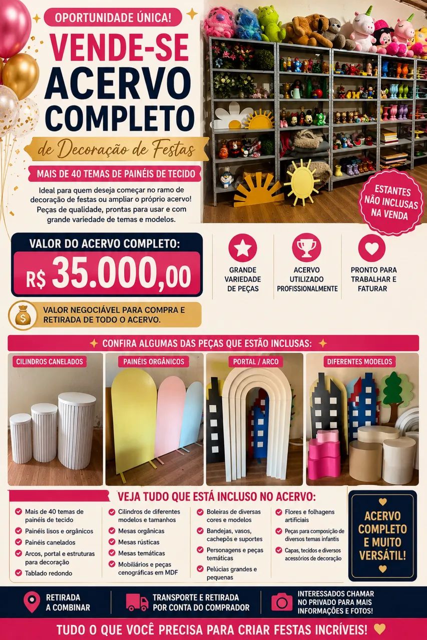 Acervo Completo para Decoração de Festas