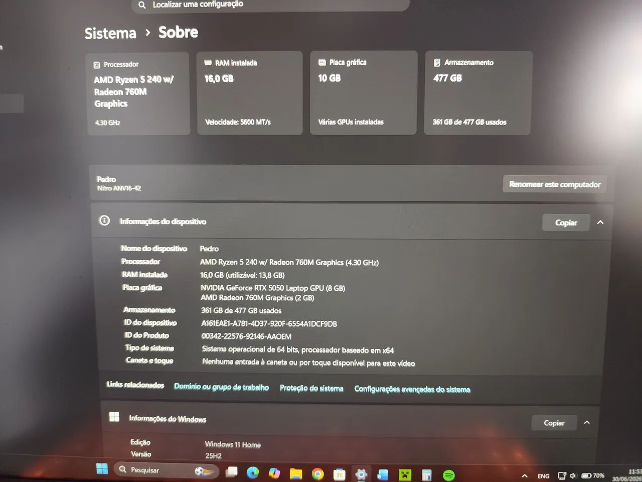 Notebook gamer Acer Nitro V16 ai - Foto 4