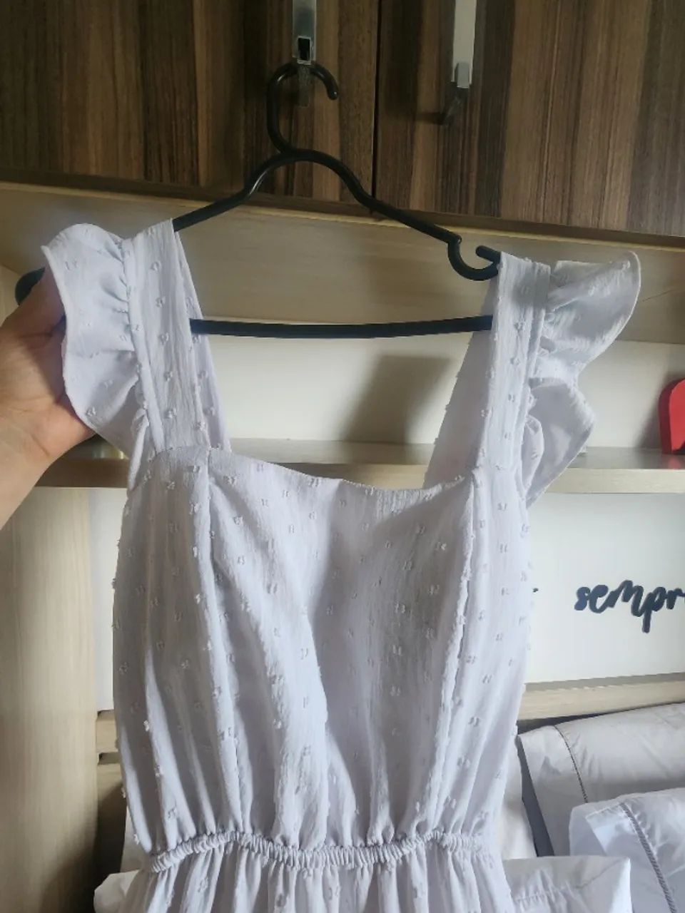 Vestido longo branco tecido Duna - Foto 2