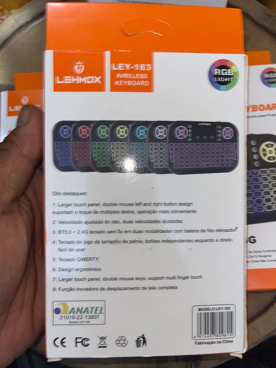 ?Mini Teclado Keyboard Sem Fio Wireless Iluminado Luz Led Preto? - Foto 2