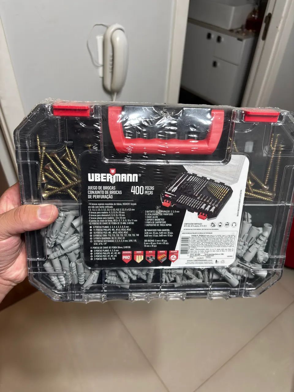 Kit de brocas e buchas parafusos