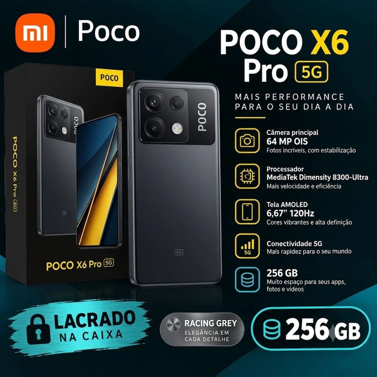 Poco X6 Pro Novo Lacrado!! - Celulares e Smartphones - Zumbi do