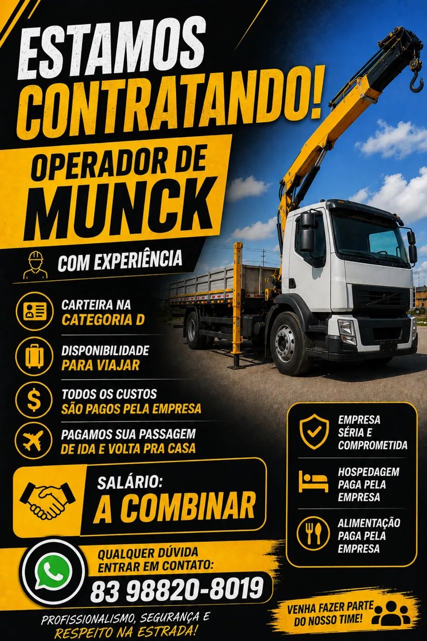 Vaga de emprego para motorista e operador de mulck