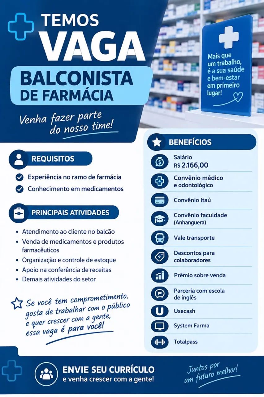 Balconista de farmácia 