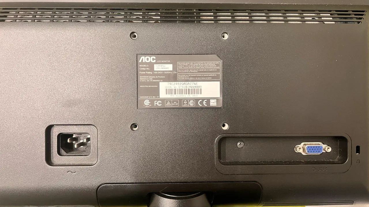 Monitor AOC 20" LED + Adaptador HDMI (Kit Completo / Funcionando 100%) - Foto 5