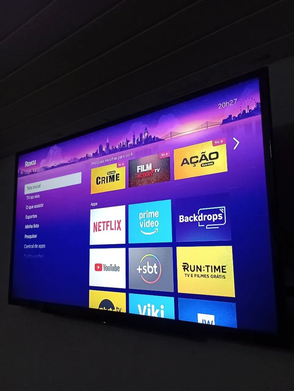 Tv 40 polegadas + aparelho roku tv funciona wi-fi YouTube Netflix e outros canais aberto  - Foto 2