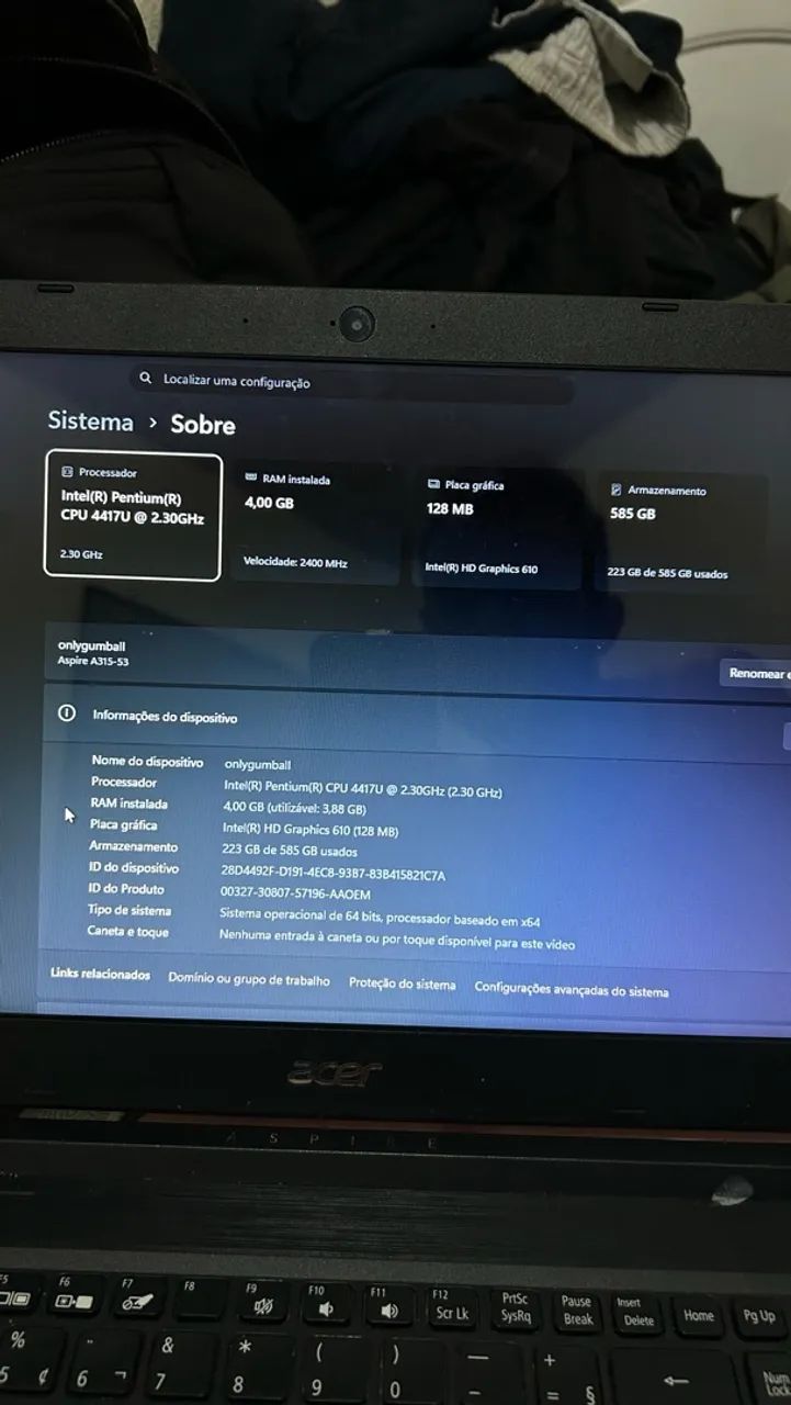 Notebook Acer Aspire 3 585GB e RAM 4GB - Foto 2