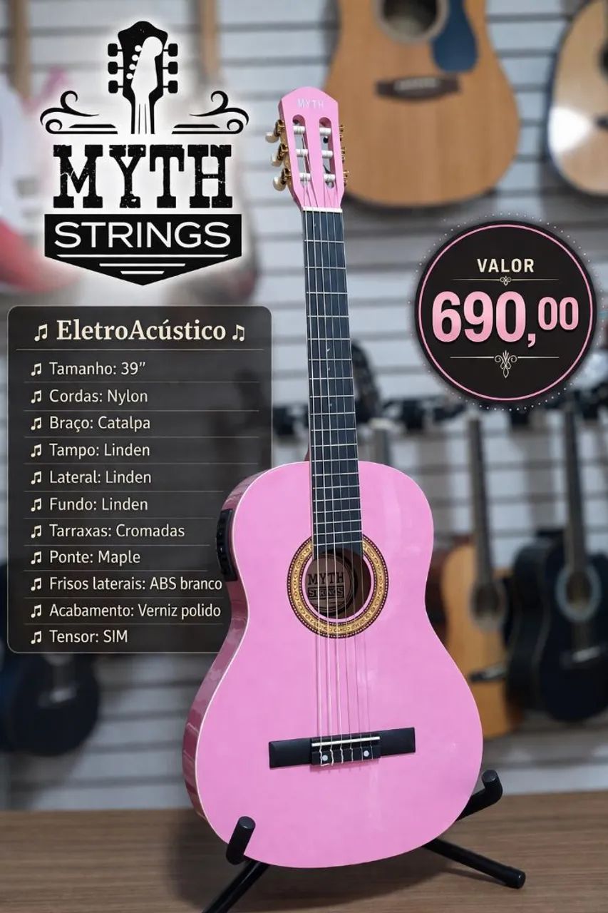 Violão Clássico Nylon EletroAcústico Myth