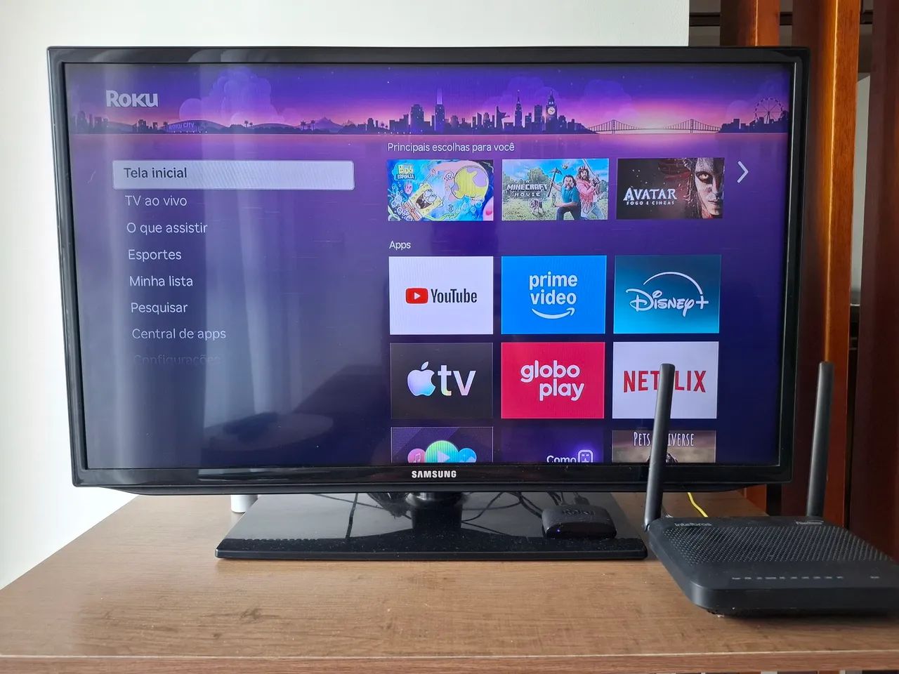 TV Samsung 32 3D + Roku + Antena Digital
