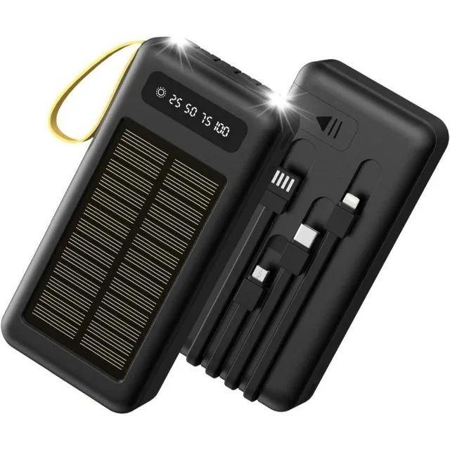 Carregador Portátil Power Bank Solar 10.000mah Com cabos 5 Em1 LED lanterna X055 - Entrega - Foto 2