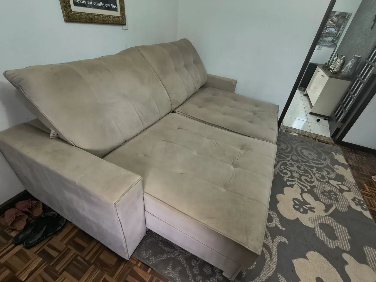Sofá Retrátil em Suede - Foto 2