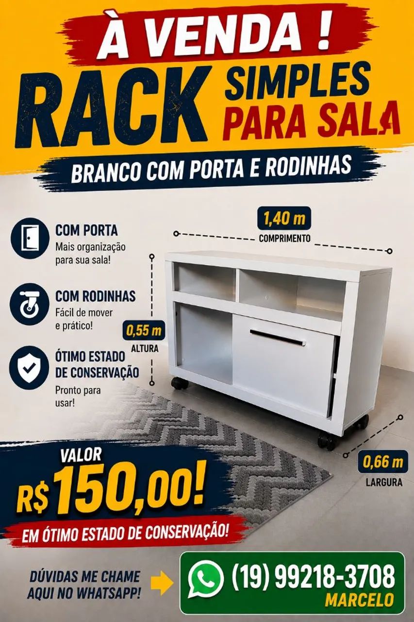 RACK BRANCO PARA SALA  - Foto 3