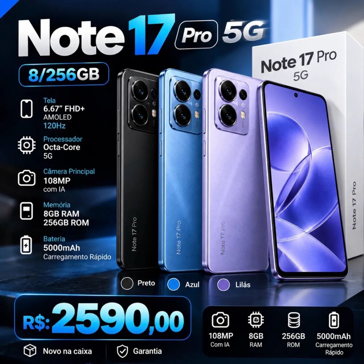 Redmi Note 17 Pro - Novo lacrado 