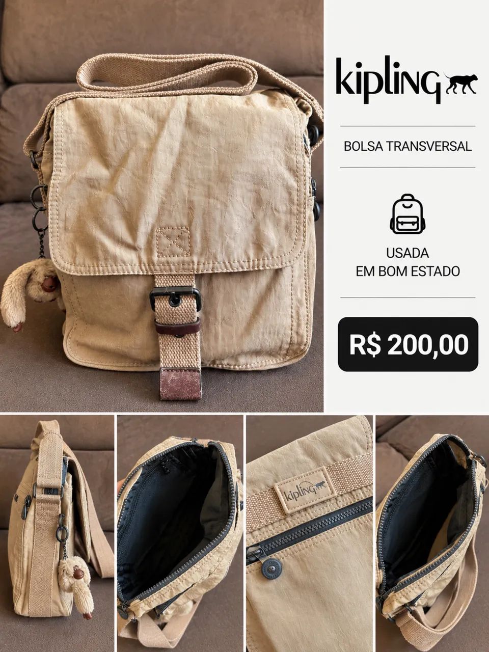 Bolsa Transversal Kipling 