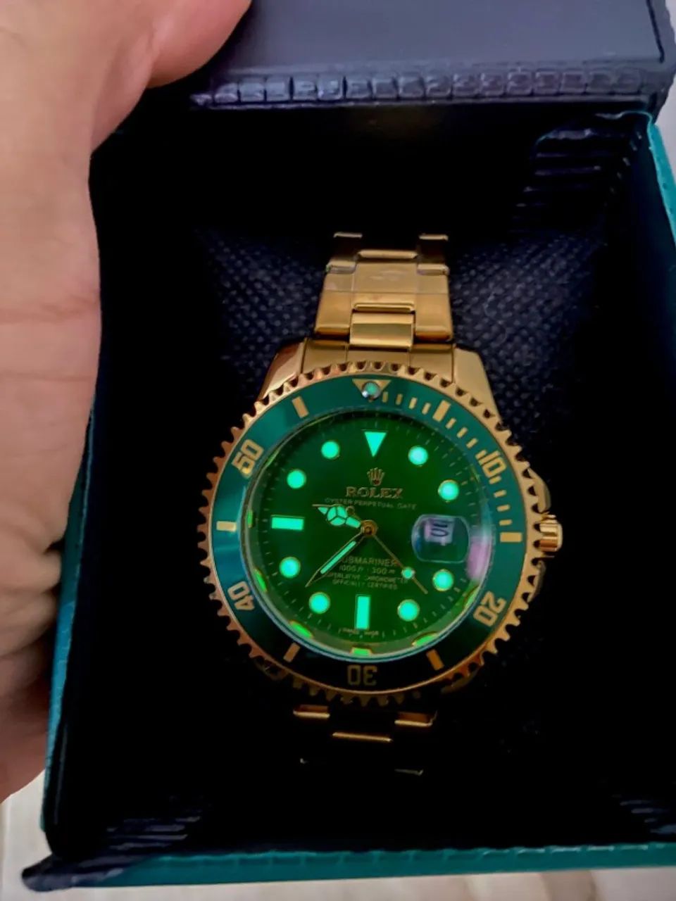 R-O-L-E-X Dourado e verde - Foto 3