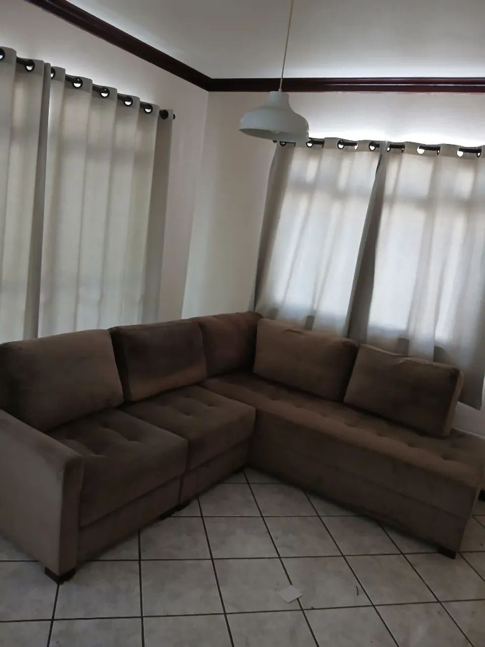 Sofá de Canto em L tipo Suede