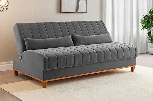 SOFA CAMA DUNA VELUDO GRAFITE r32
