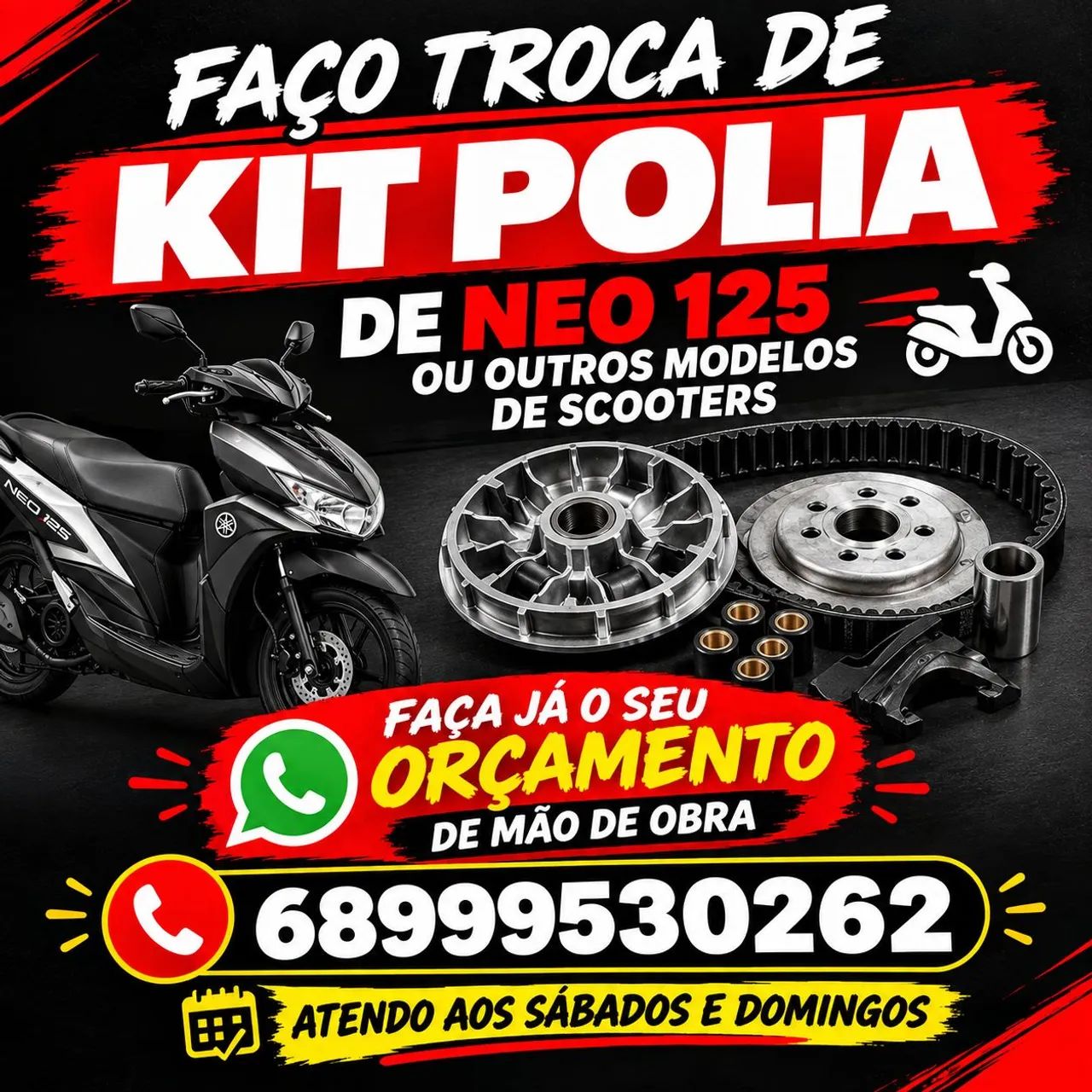 Faço troca de kit CVT, venha fazer um orçamento de mão de obra 
