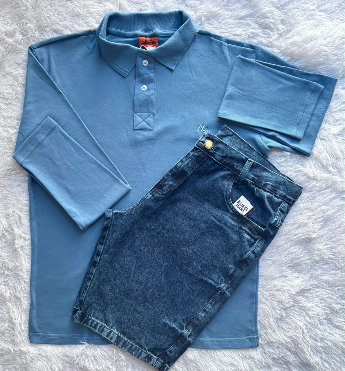 Kit Camisa Polo E Bermuda Jeans 