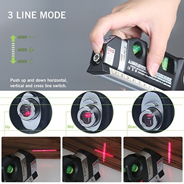 Nível a Laser com Trena 2,5m Nível com 3 pontos  - Foto 3