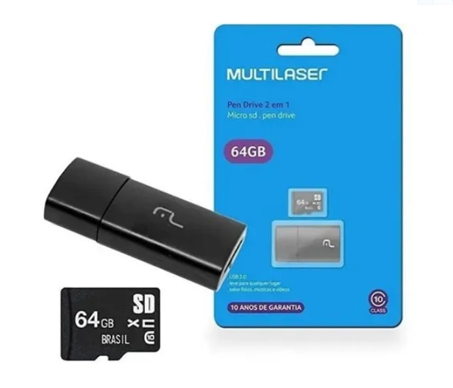 Cartão Memória 64gb Micro Sd  Usb Marca Aleatória 