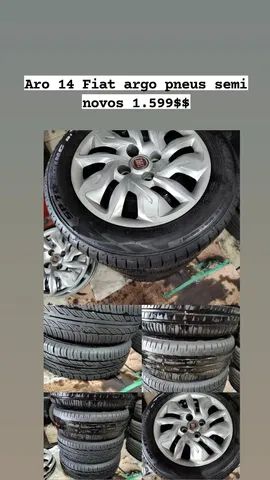 Rodas e pneus semi novos Fiat com carlotas original argo aro 14 pneus 175 65 14 <br><br>1.599$ 
