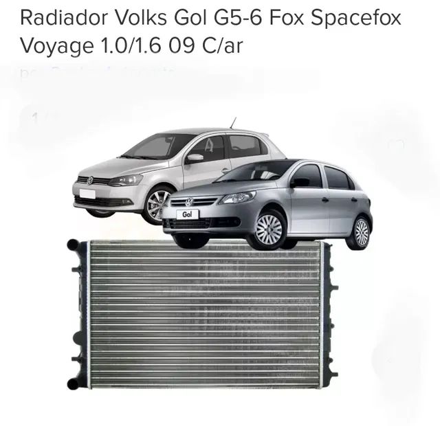 Radiador Alumínio Gol Saveiro Voyage Fox SpaceFox