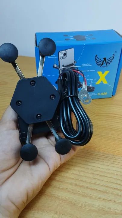 Suporte recarregável de celular para moto garra - Foto 5
