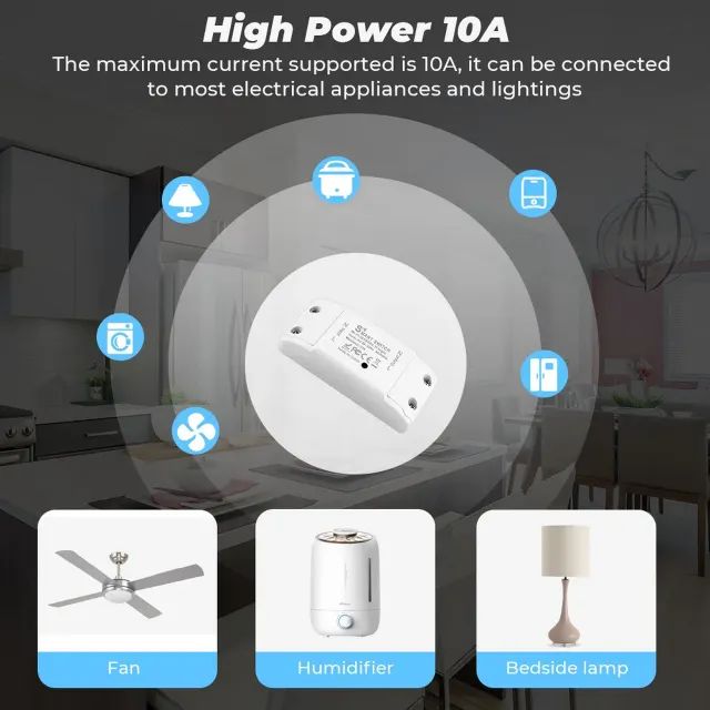 Interruptor Inteligente Tomada Smart 10A Sonoff Compatível com Alexa Google Home Tuya - Foto 3