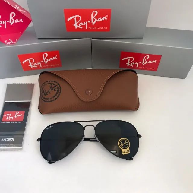 Ray-Ban Aviator Classic Black Sunglasses with Crystal Lenses64728349730179120