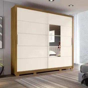 Guarda-Roupa Catar 2 Portas Deslizantes Espelho - Entrega/Montagem Grátis para Fortaleza