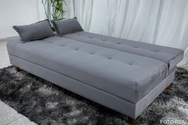 Sofá Cama Arpoador Cinza. Produto Novo. pronta Entrega. - Foto 2