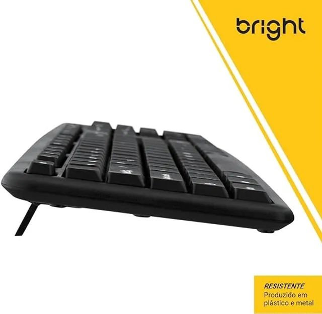 Teclado Preto 0014 Bright CX 1 UN com fio e USB - Foto 2