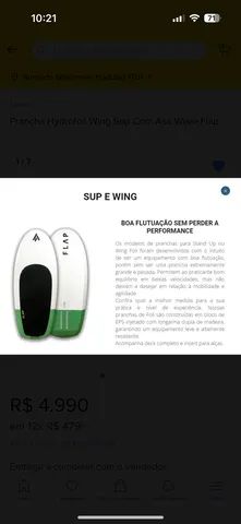 Prancha Hydrofoil Wing Sup Com Asa Wave Flap