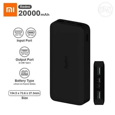 Power Bank Carregador Portátil Redmi Xiaomi Mi 20000mAh 18W - Carregue Seus Dispositivos c