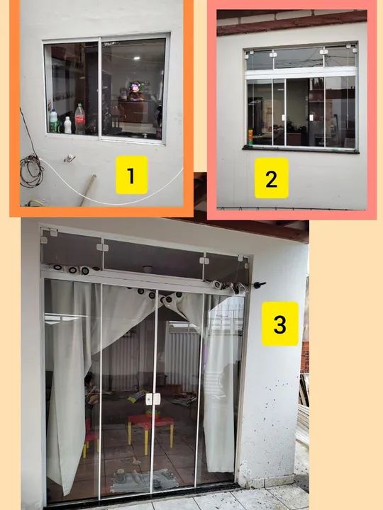 PORTA DE VIDRO BLINDEX + JANELAS