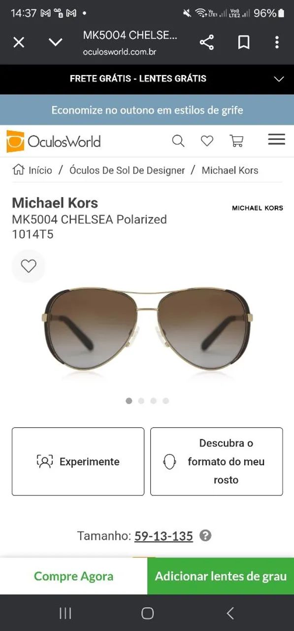 Óculos de Sol Dourados Estilosos Michael kors - Foto 4