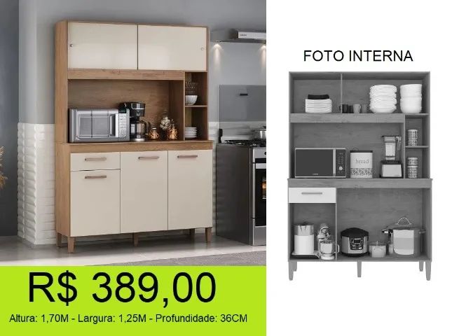 Cozinha compacta com pés a pronta entrega
