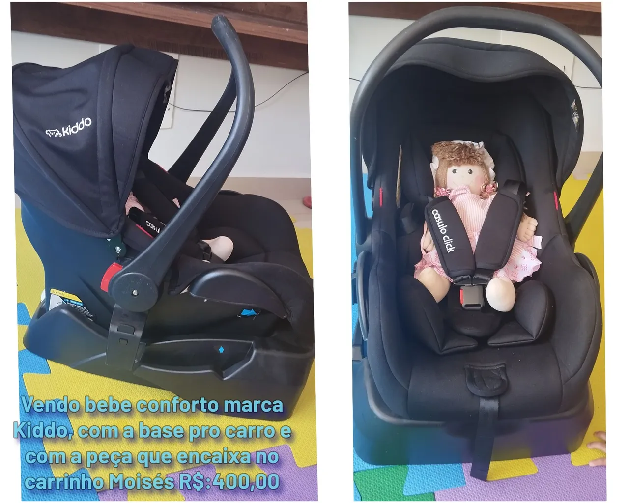 Bebê Conforto Kiddo Com Base e Encaixe Moisés