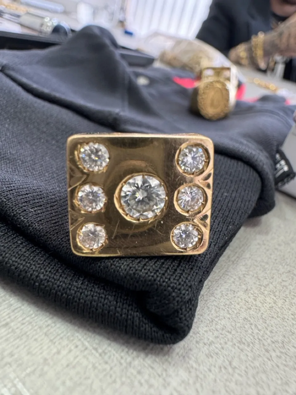 Anel de ouro 18k com diamante 27,5 5.31g novo certificado garantia eterna Loja física