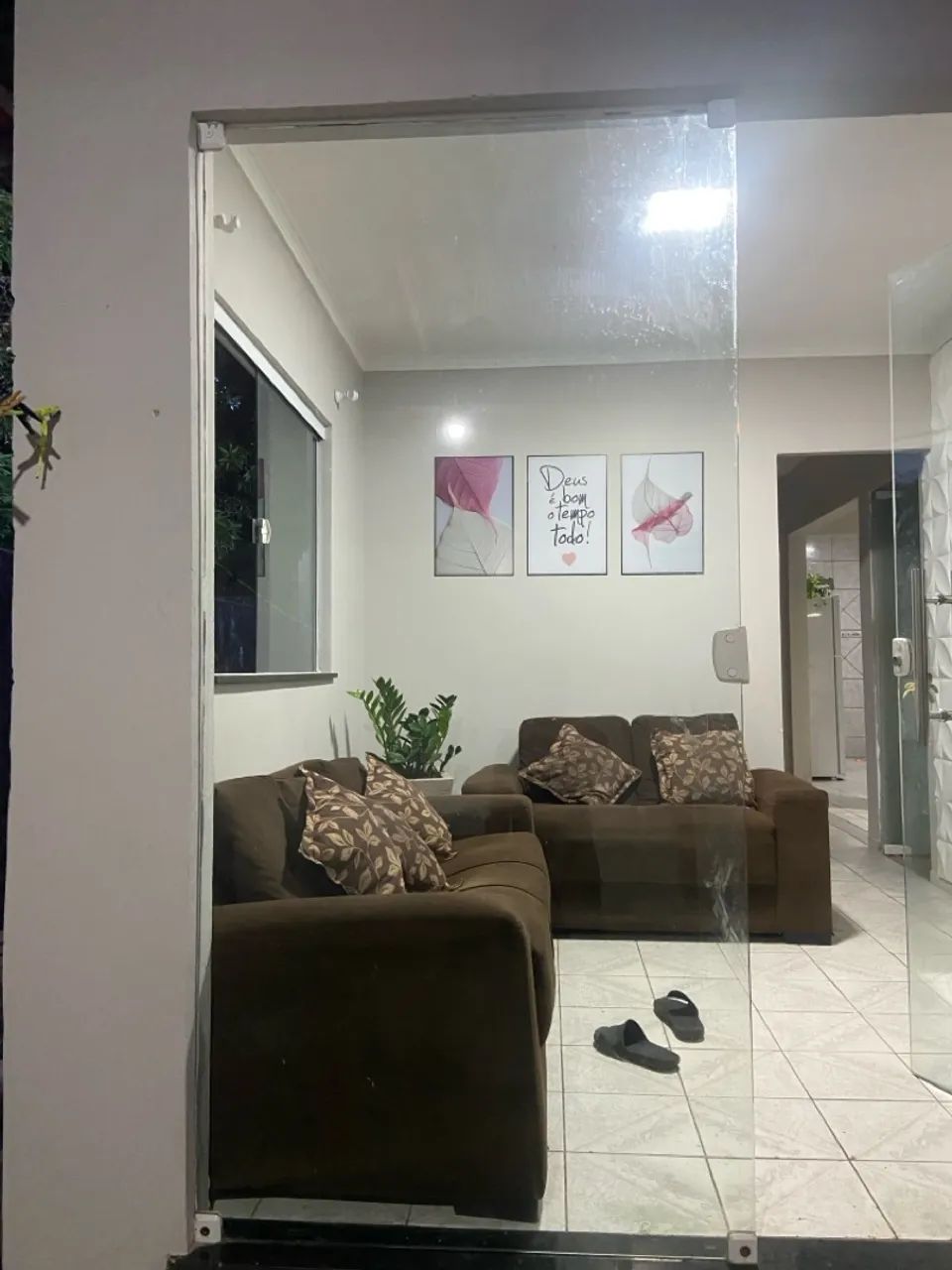 Folha de vidro temperado lado fixo 