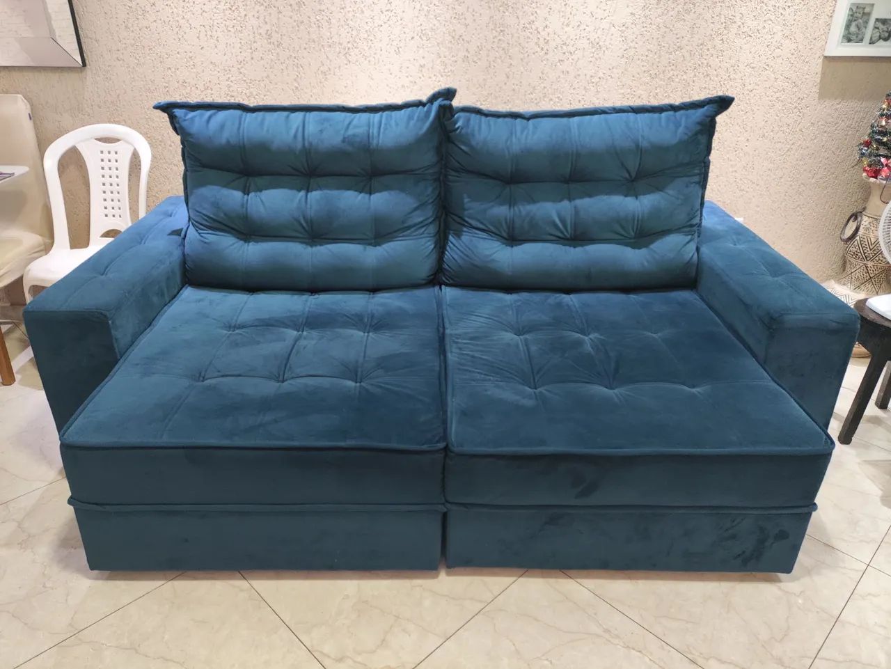 Sofá Retrátil  Azul - Conforto e Estilo! - Foto 3