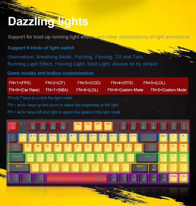 Teclado Mecânico Redragon K866 85% 94 Teclas Switch Azul Padrão US - Foto 5